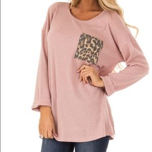NWT Waffle Flattering Comfortable Cute LS Top